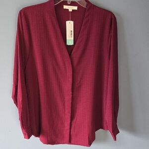 Fun 2 Fun Deep Purple V-Neck Blouse